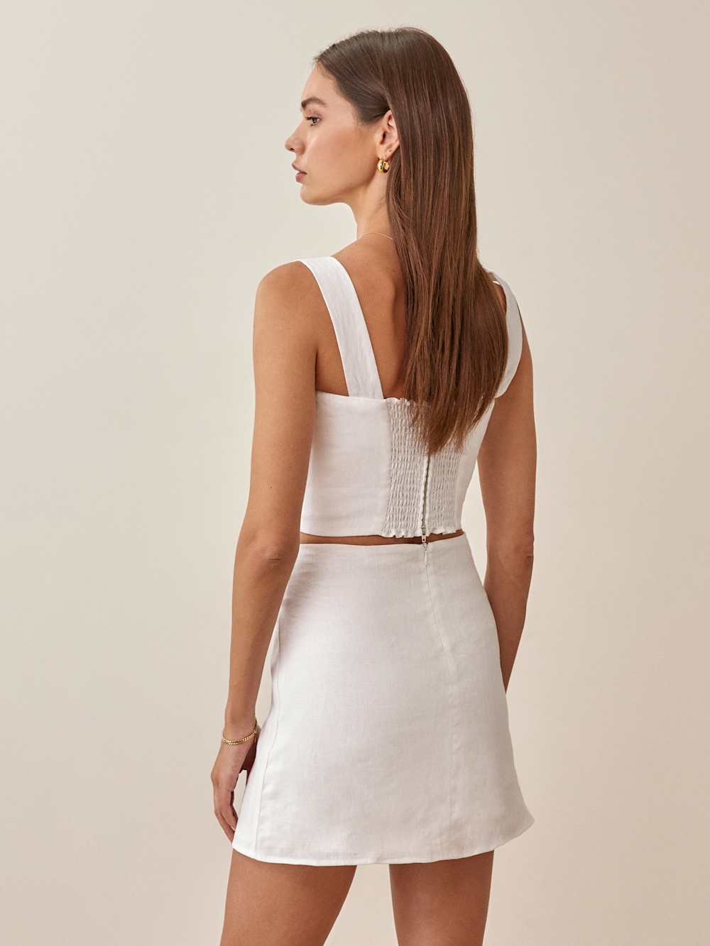Veranda Linen Skirt - White