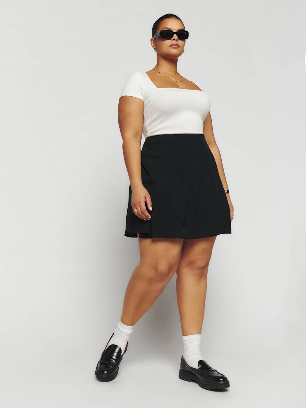 Flounce Skirt Es - Black