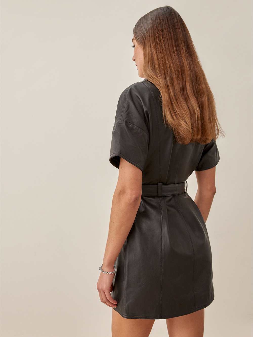 Veda Moto Shirt Dress - Black