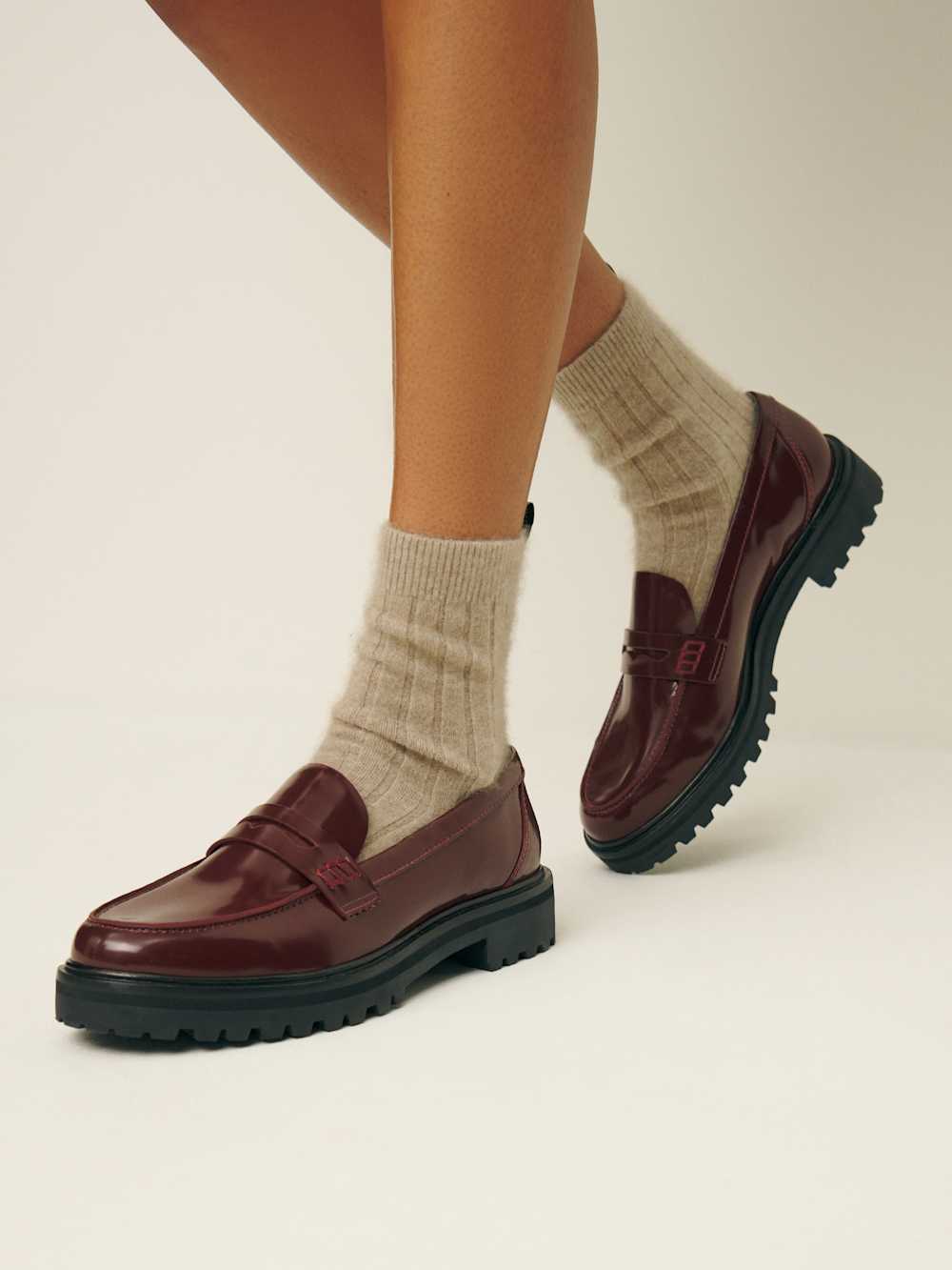 Agathea Chunky Loafer - Ruby Leather