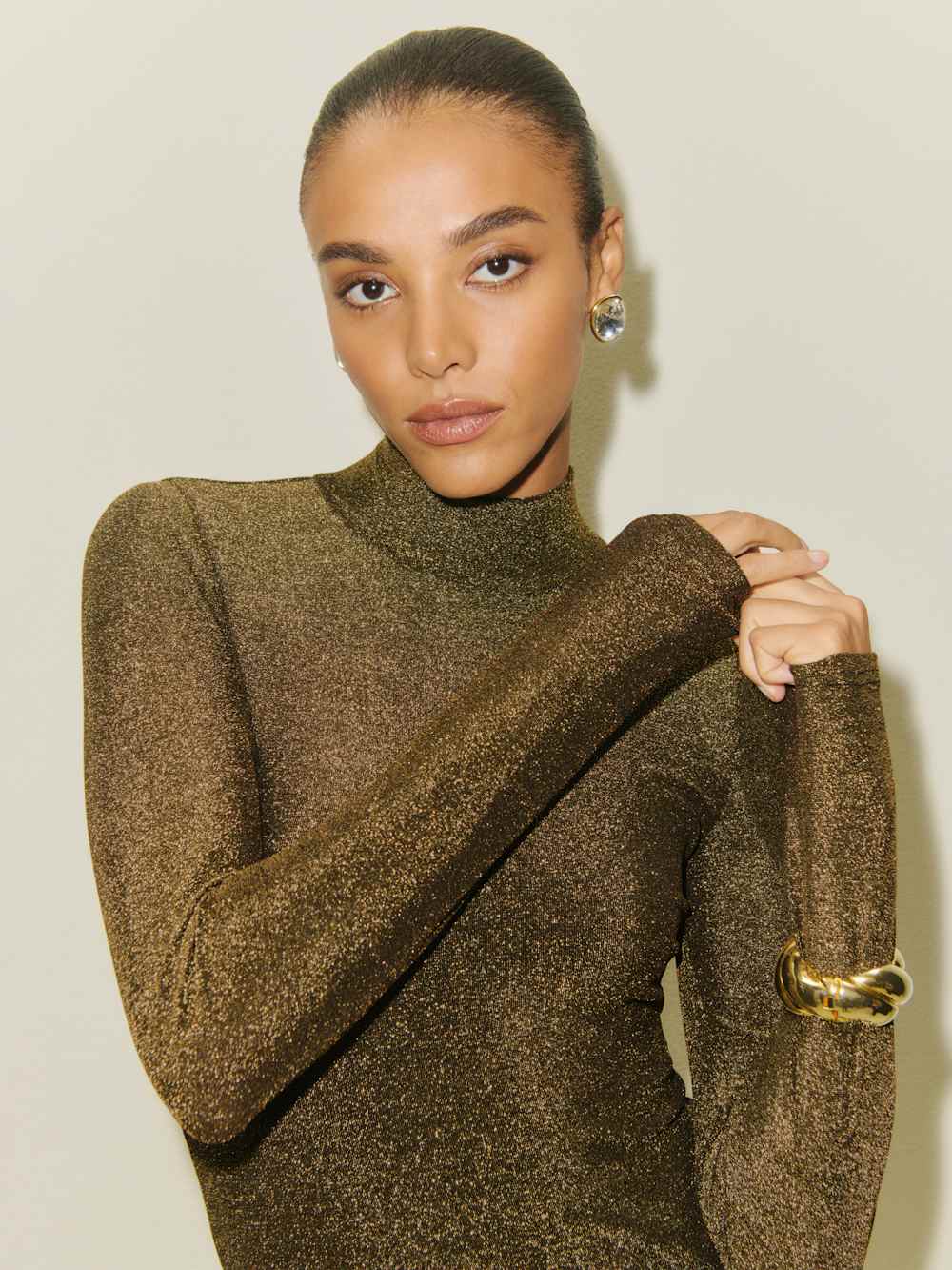 Hermia Knit Dress - Black Gold Sparkle