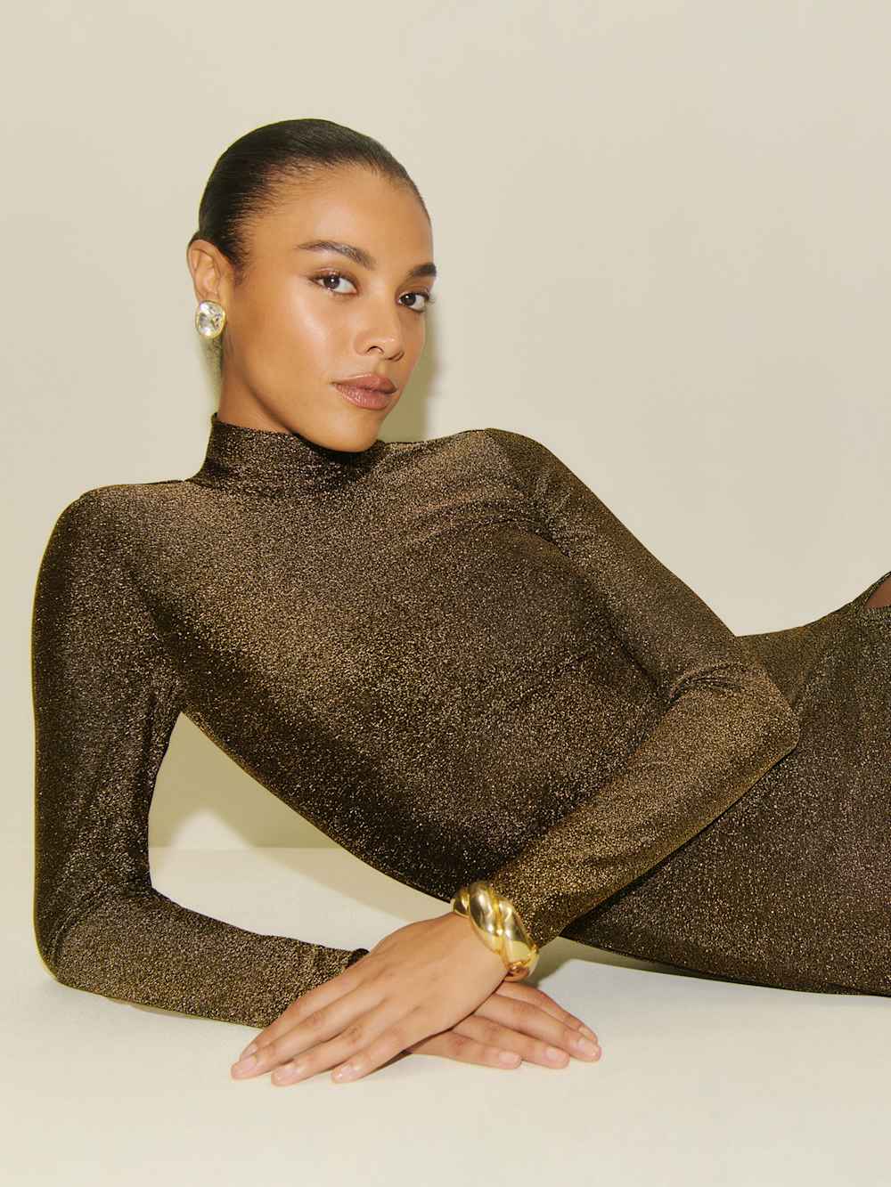 Hermia Knit Dress - Black Gold Sparkle