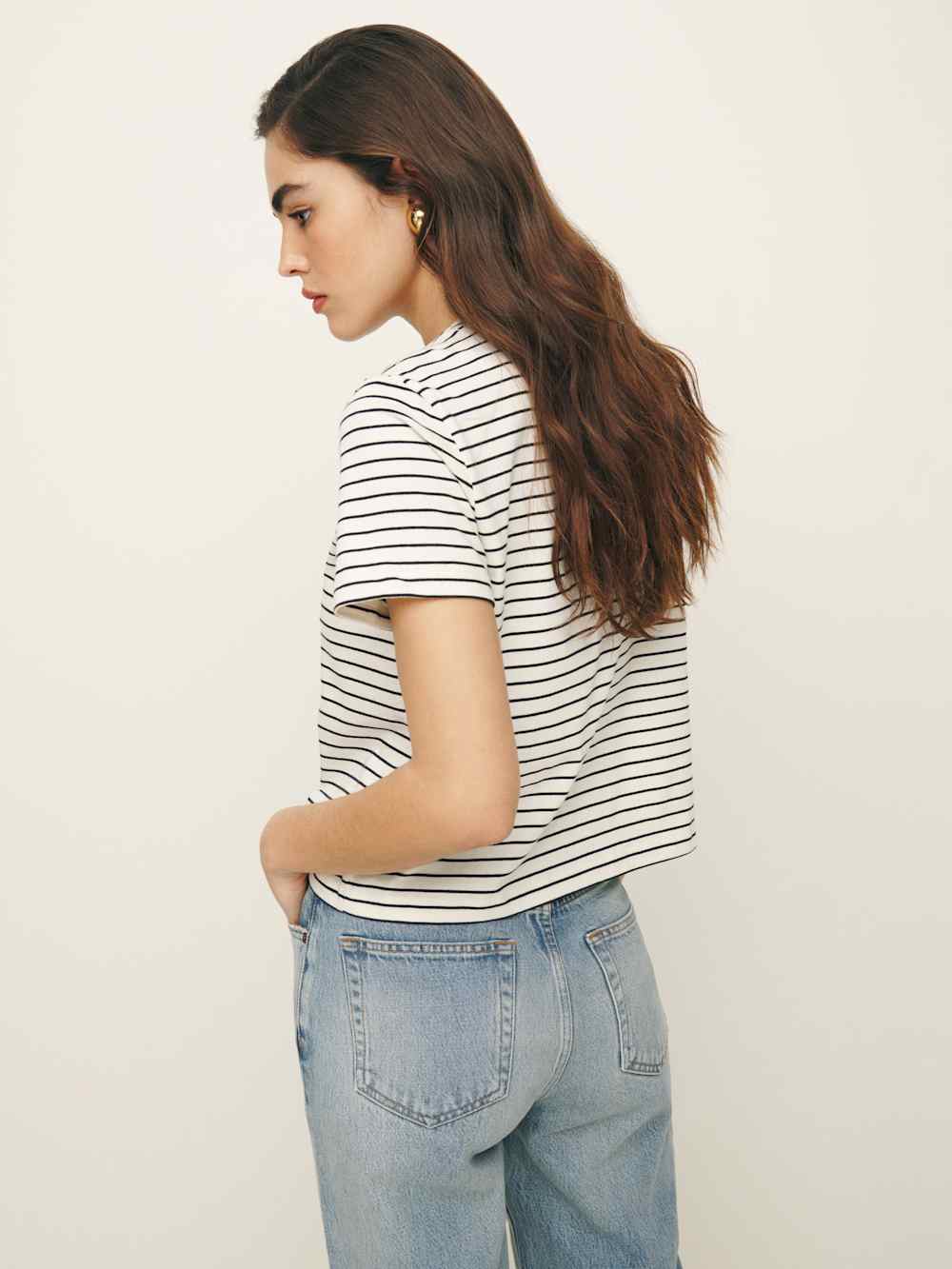 Classic Crew Tee - Black And White Stripe