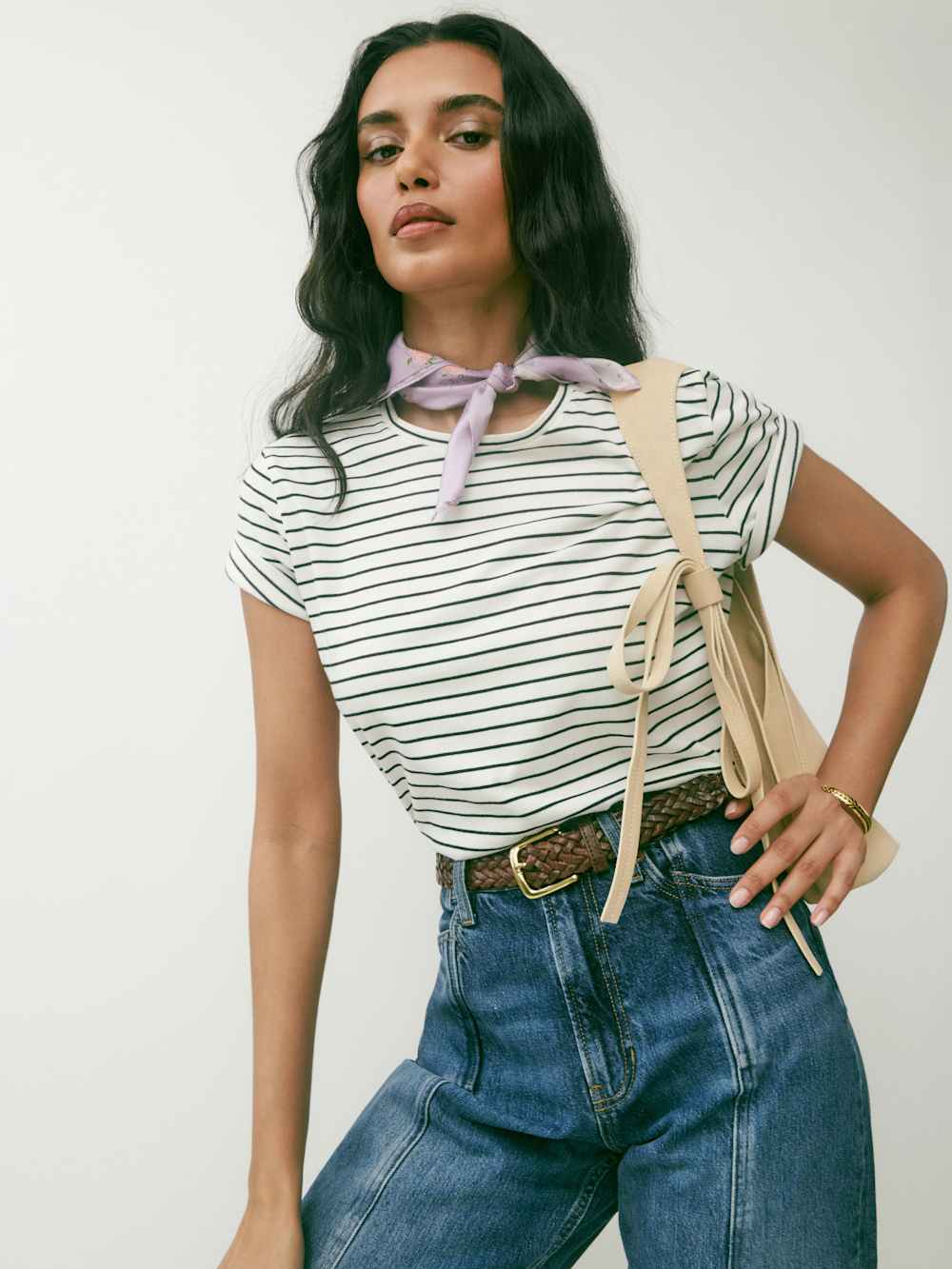Classic Crew Tee - Black And White Stripe