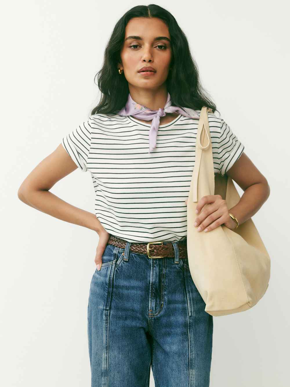 Classic Crew Tee - Black And White Stripe