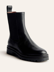 Katerina Lug Sole Chelsea Boot - Black Tumbled
