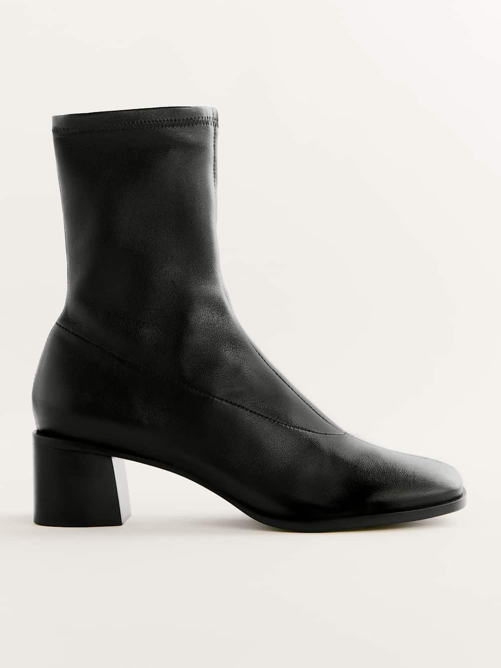 Louie Stretch Sock Bootie - Black Leather