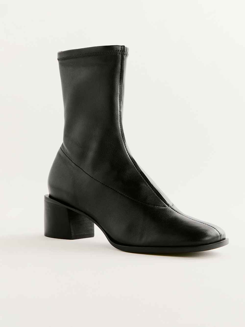 Louie Stretch Sock Bootie - Black Leather