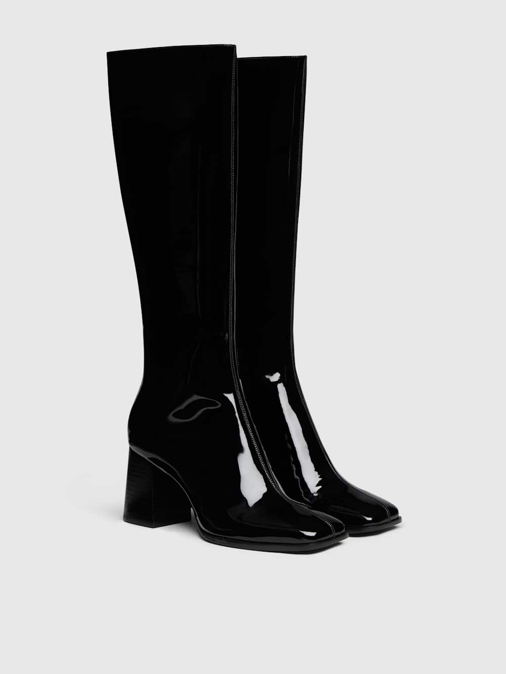 Nylah Knee Boot - Black Patent
