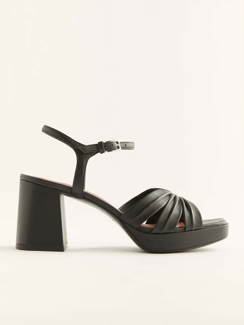 Maize Platform Sandal - Black Leather