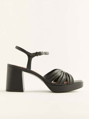 Maize Platform Sandal - Black Leather