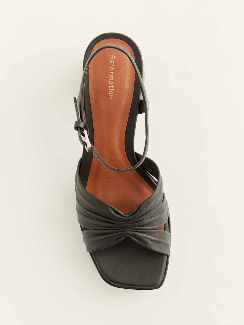 Maize Platform Sandal - Black Leather