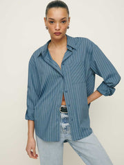 Will Oversized Shirt - Chambray Stripe