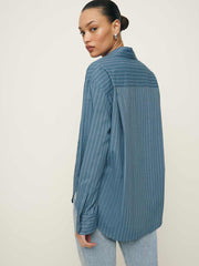 Will Oversized Shirt - Chambray Stripe