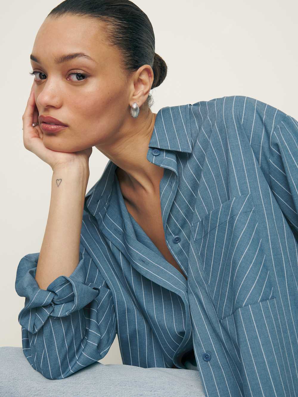 Will Oversized Shirt - Chambray Stripe