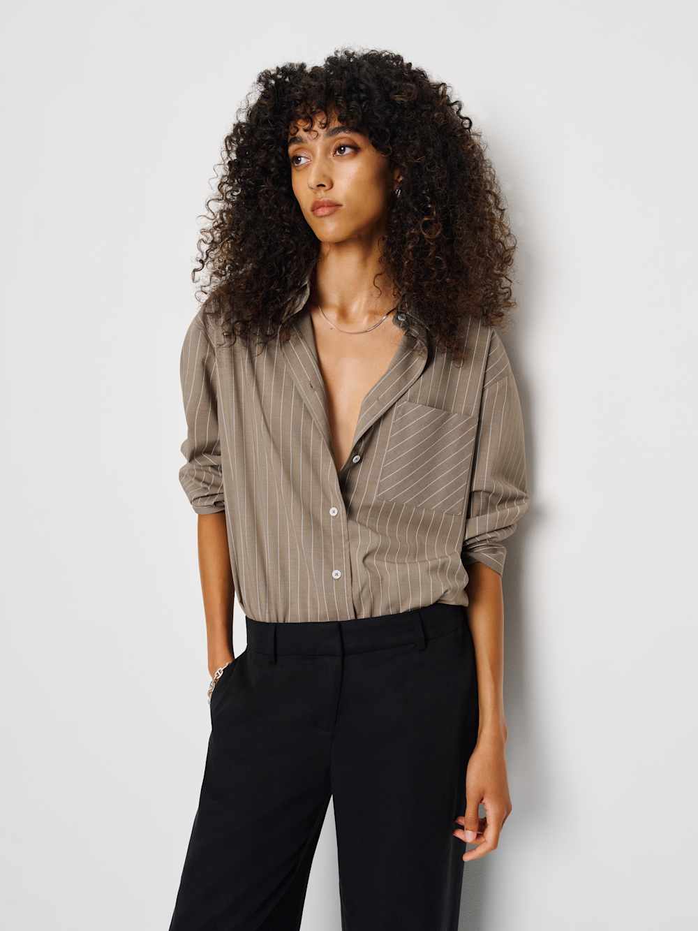 Will Oversized Shirt - Mushroom Stripe