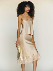 Spritz Silk Top - Almond