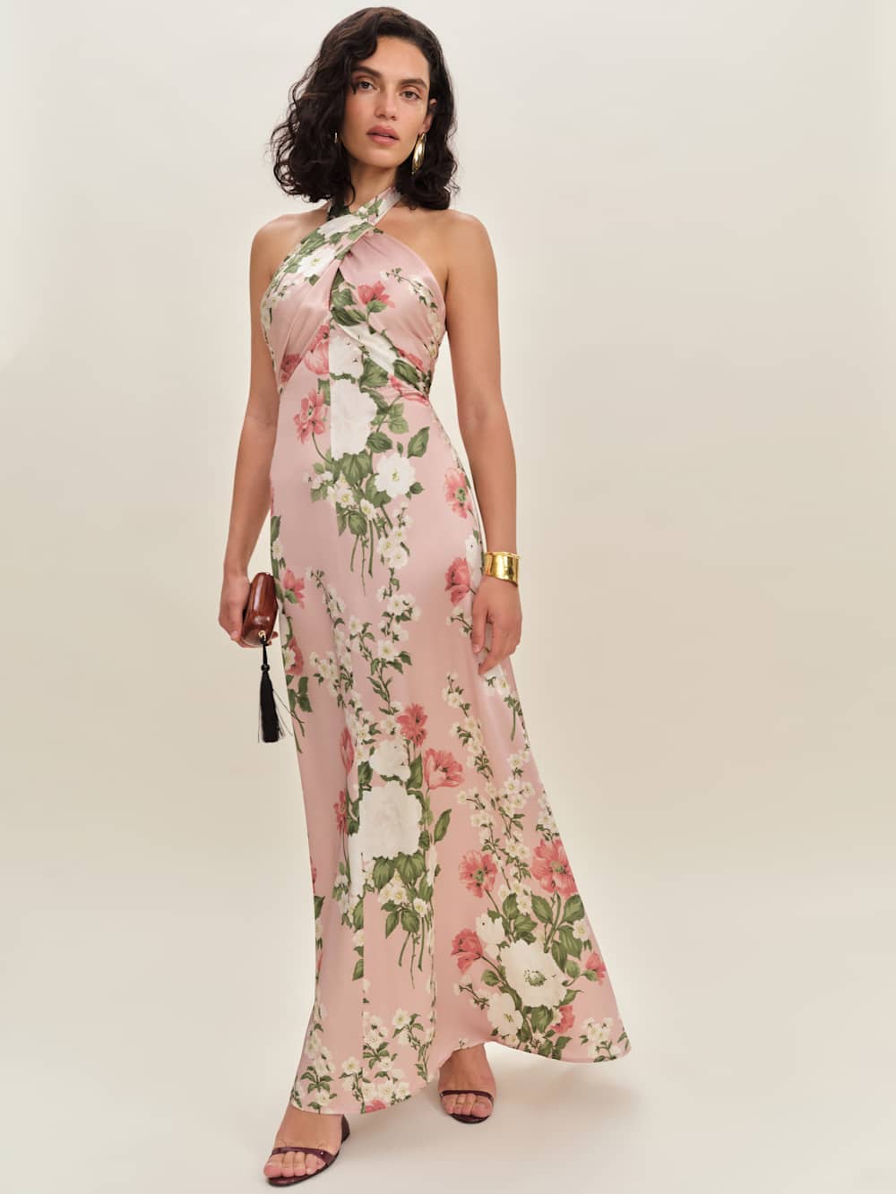 Veria Silk Dress - Rose Garden