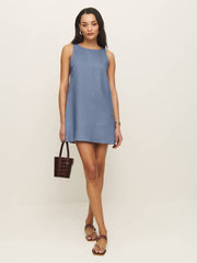 Jessi Linen Dress - Cornflower