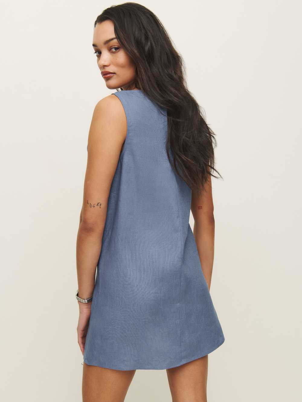 Jessi Linen Dress - Cornflower
