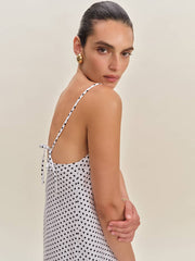 Aubree Linen Dress - Eclipse Dot