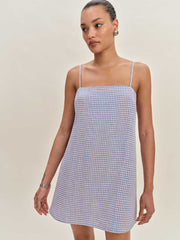 Aubree Linen Dress - Stellar Check