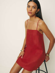 Aubree Linen Dress - Sundried Tomato
