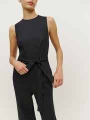 Naomi Linen Jumpsuit - Black