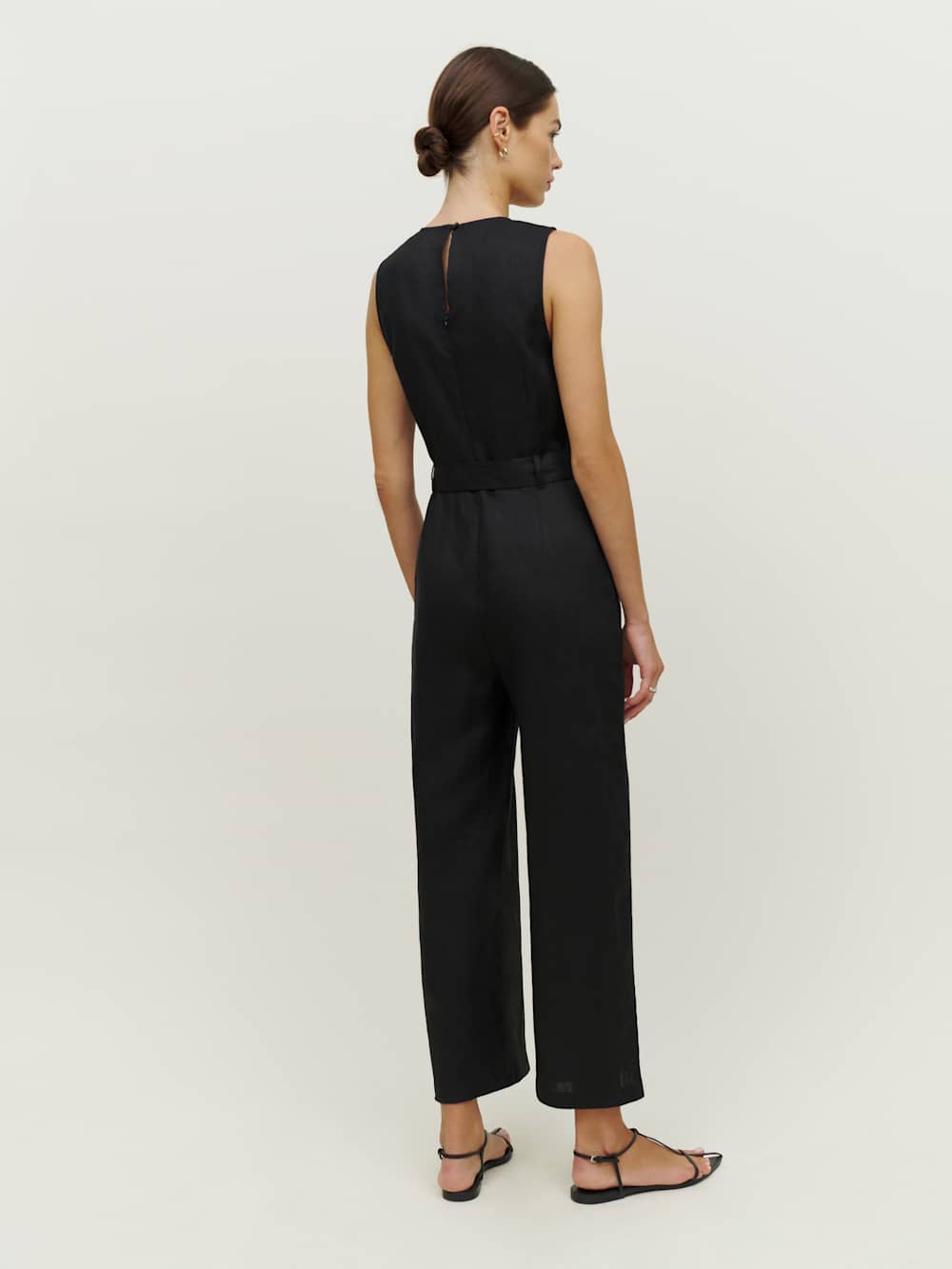 Naomi Linen Jumpsuit - Black