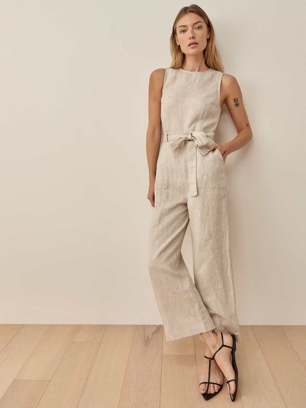 Naomi Linen Jumpsuit - Oatmeal