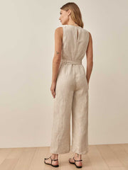 Naomi Linen Jumpsuit - Oatmeal