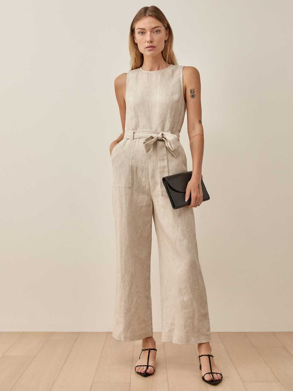 Naomi Linen Jumpsuit - Oatmeal
