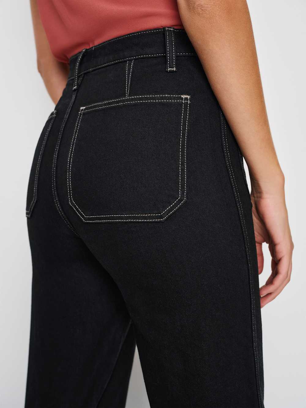 Alyssa High Rise Wide Leg Long Jeans - Black
