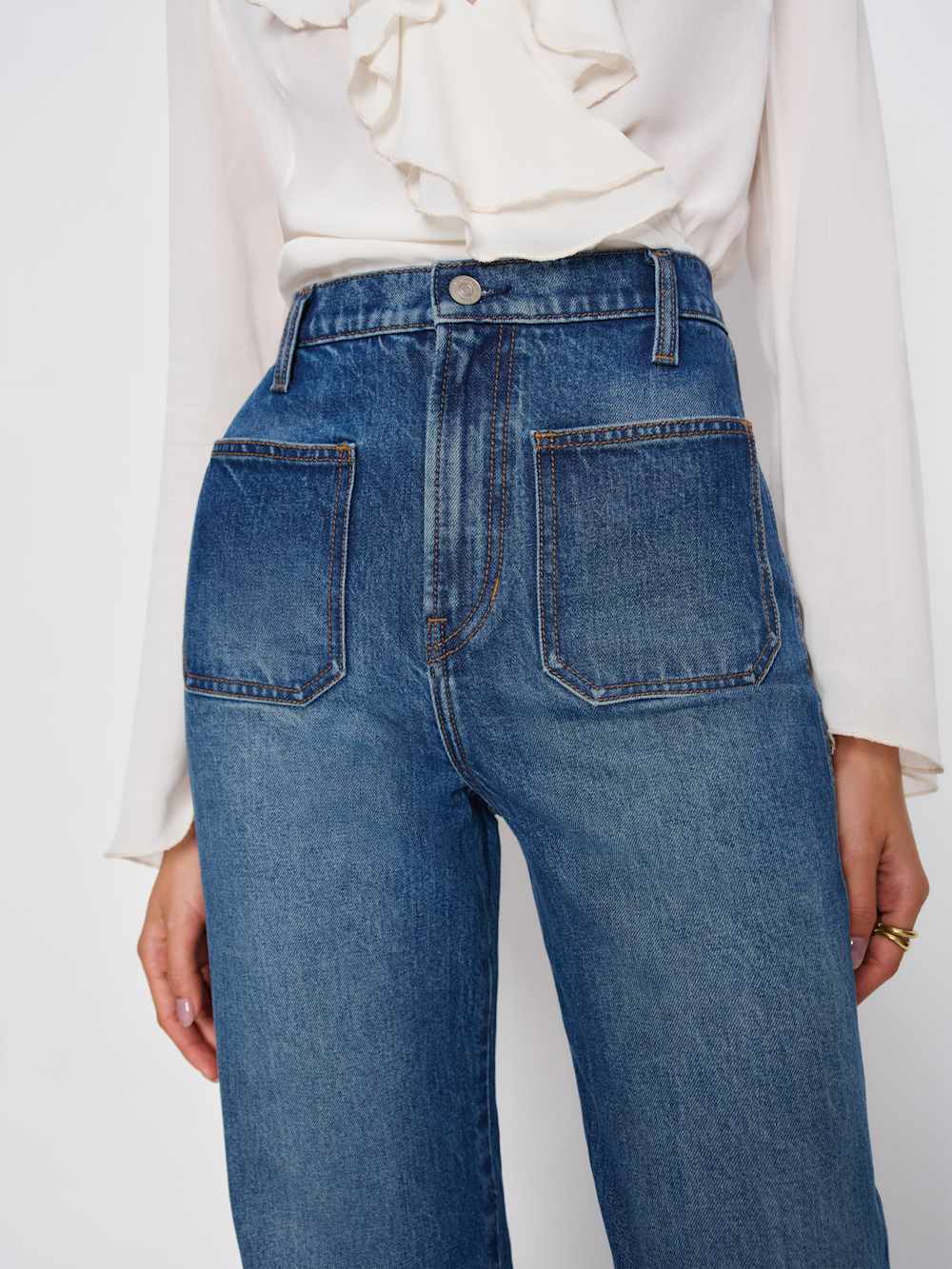 Alyssa High Rise Wide Leg Long Jeans - Mellusine
