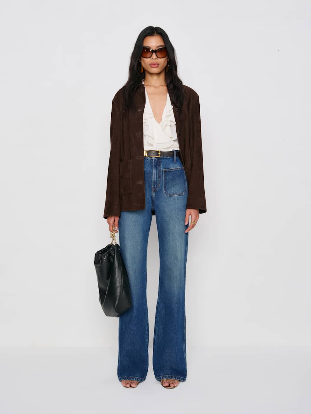 Alyssa High Rise Wide Leg Long Jeans - Mellusine