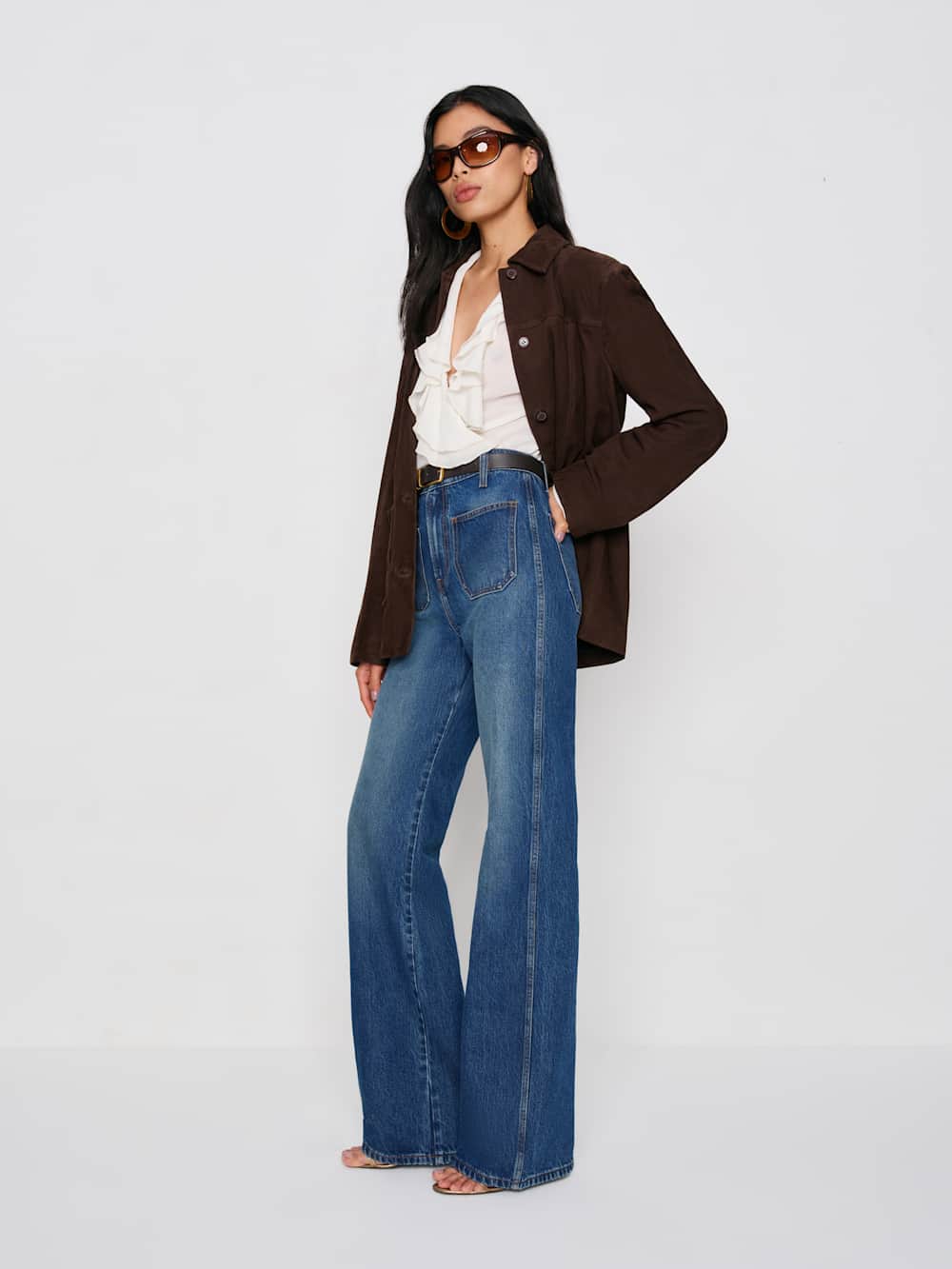 Alyssa High Rise Wide Leg Long Jeans - Mellusine