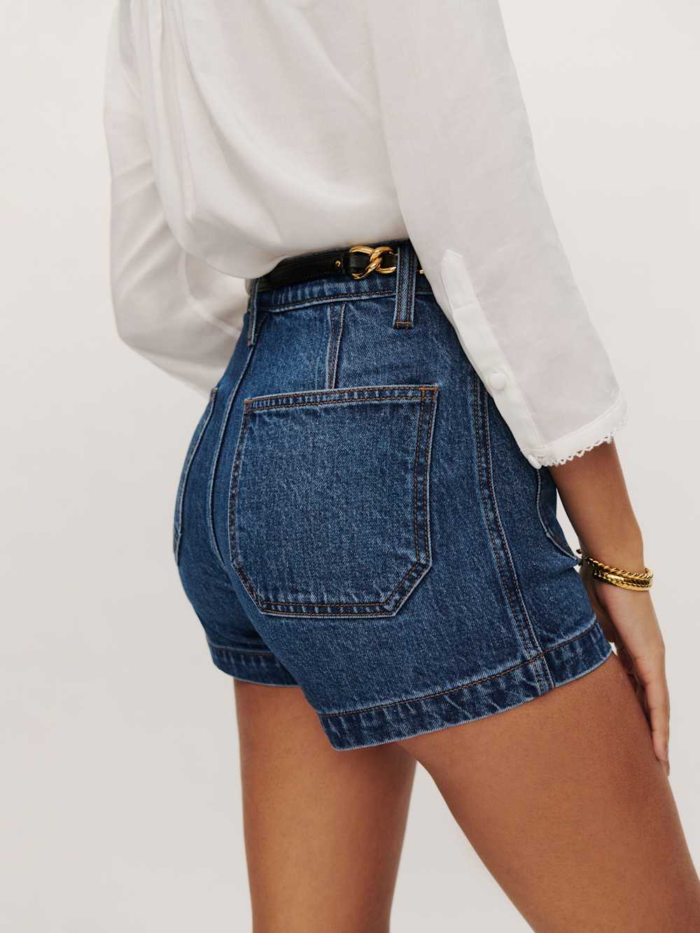 Alyssa Stretch High Rise 3.5” Jean Shorts - Anguilla