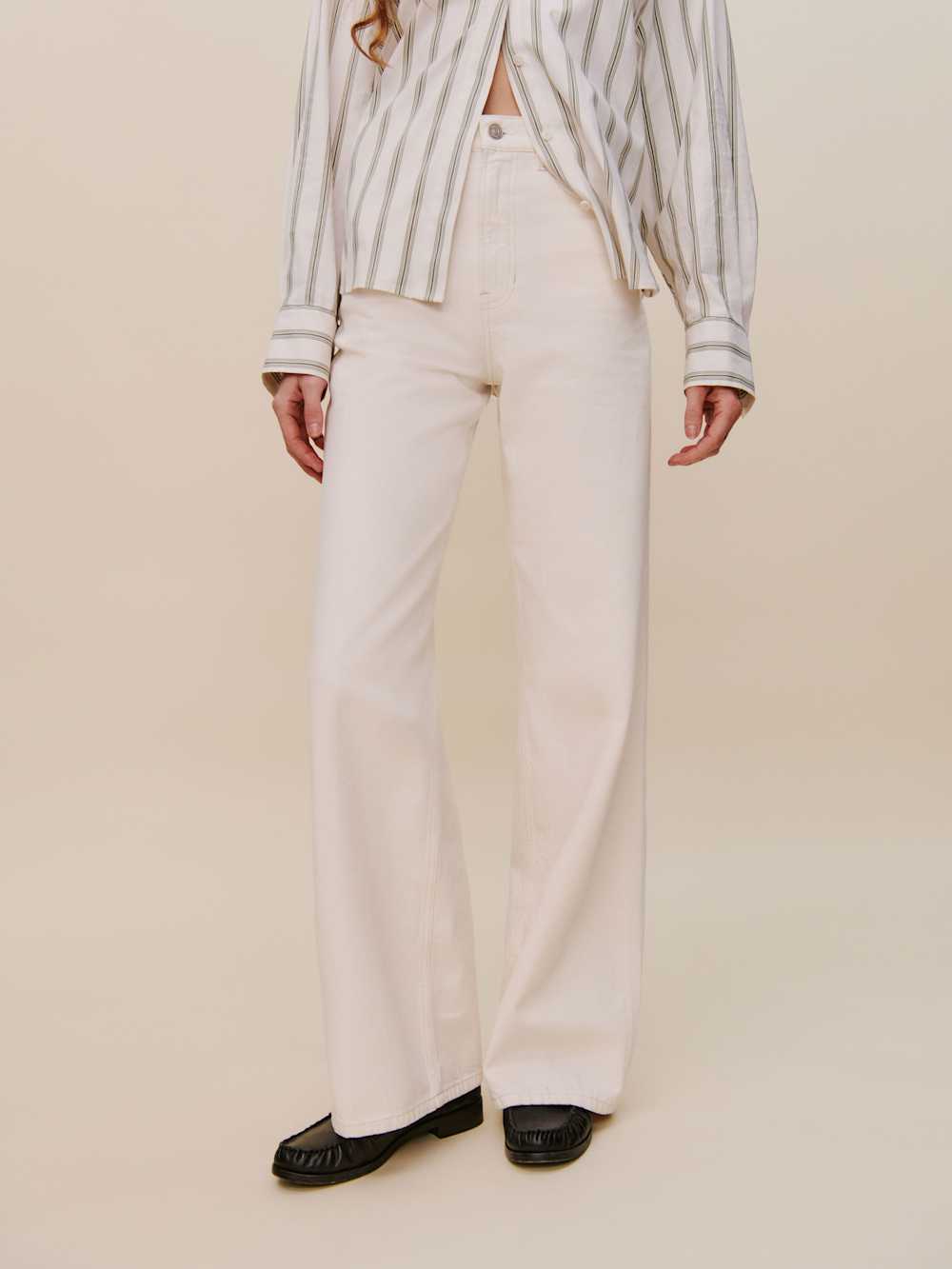 Cary High Rise Slouchy Wide Leg Jeans - Fior Di Latte