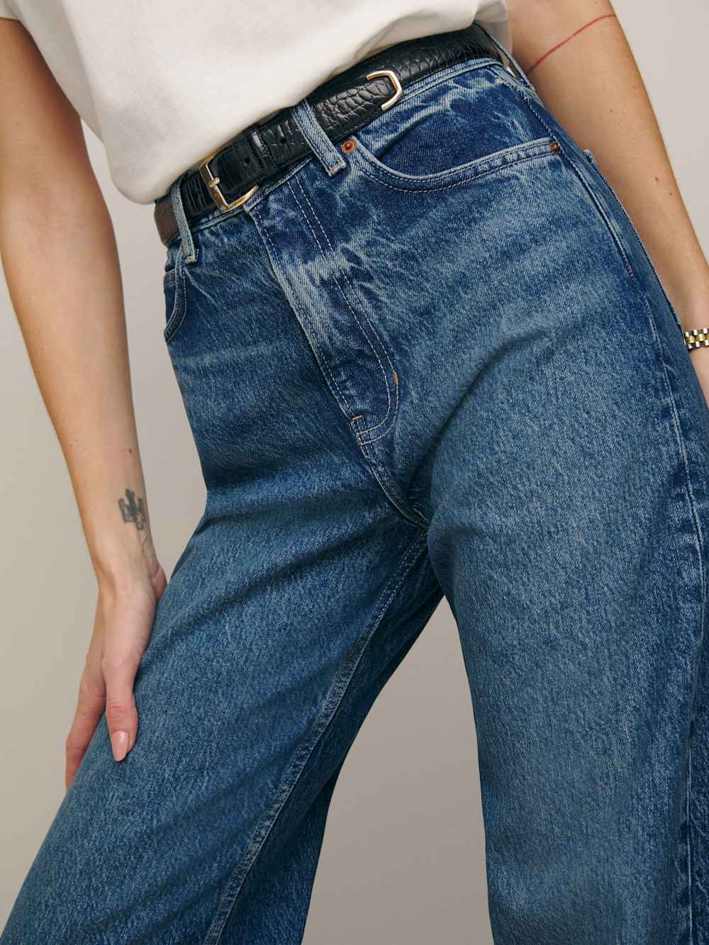 Cary High Rise Slouchy Wide Leg Jeans - Lanier