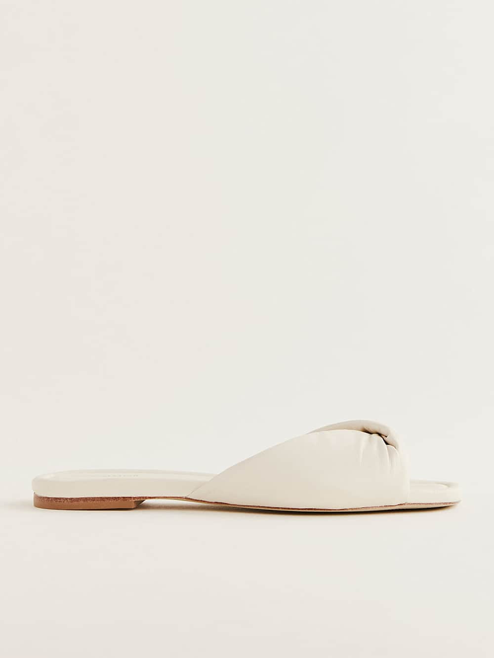 Mikki Twist Flat Sandal - Almond Leather
