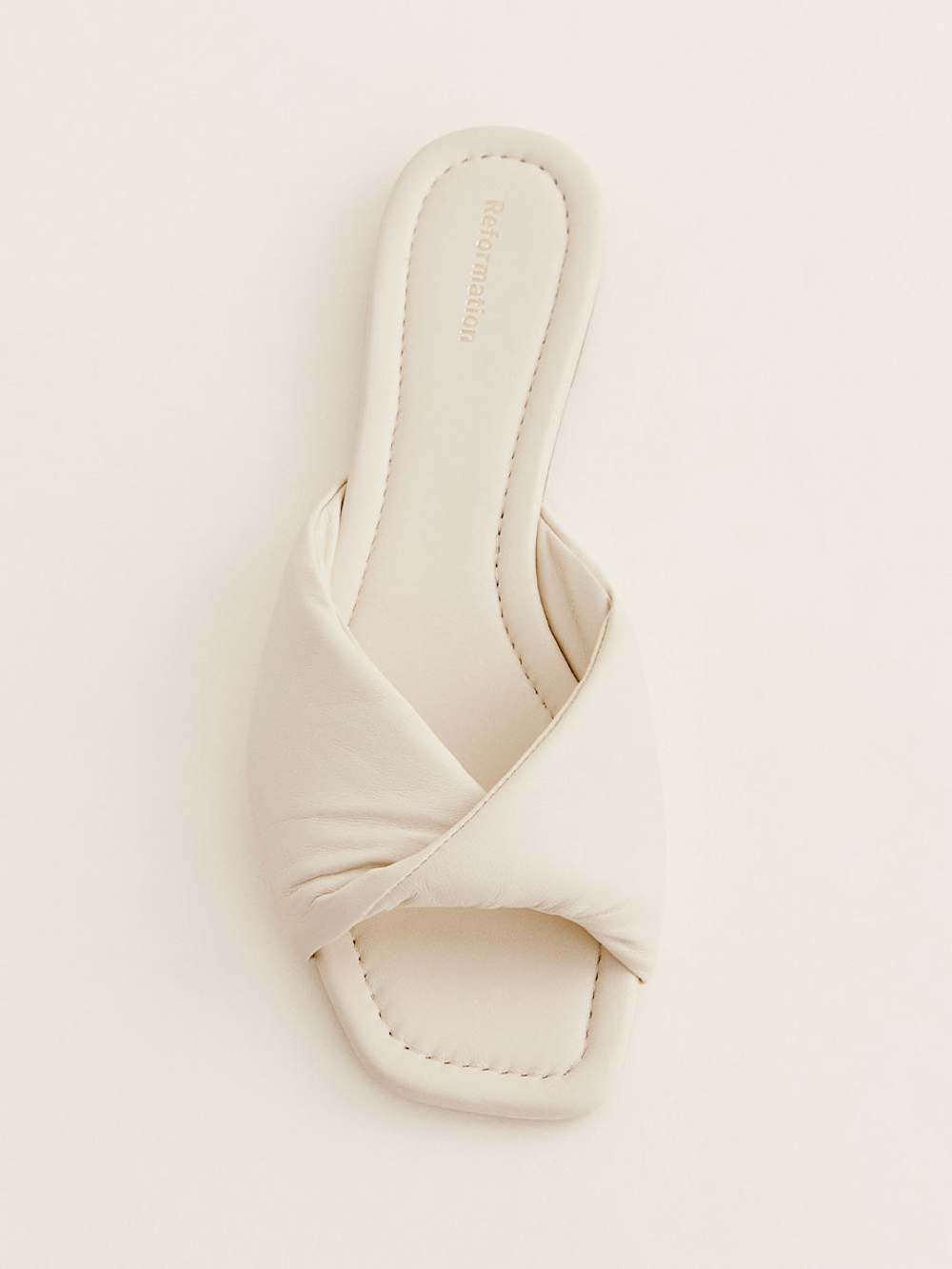 Mikki Twist Flat Sandal - Almond Leather