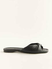 Mikki Twist Flat Sandal - Black