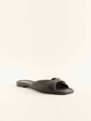 Mikki Twist Flat Sandal - Black
