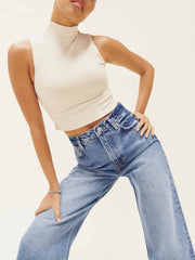 Wilder High Rise Wide Leg Cropped Jeans - Dillon
