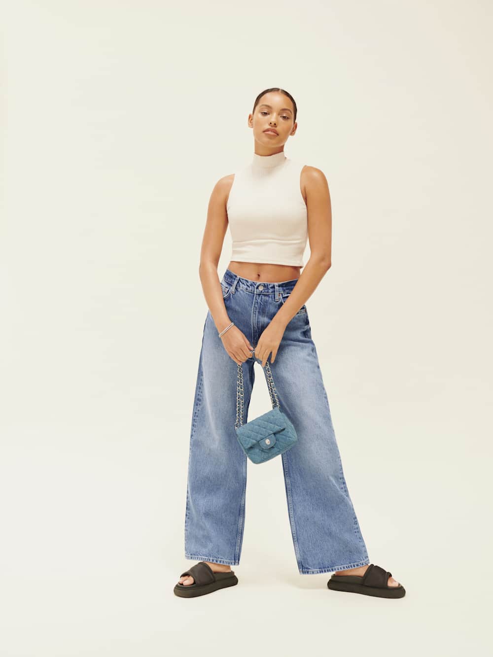 Wilder High Rise Wide Leg Cropped Jeans - Dillon