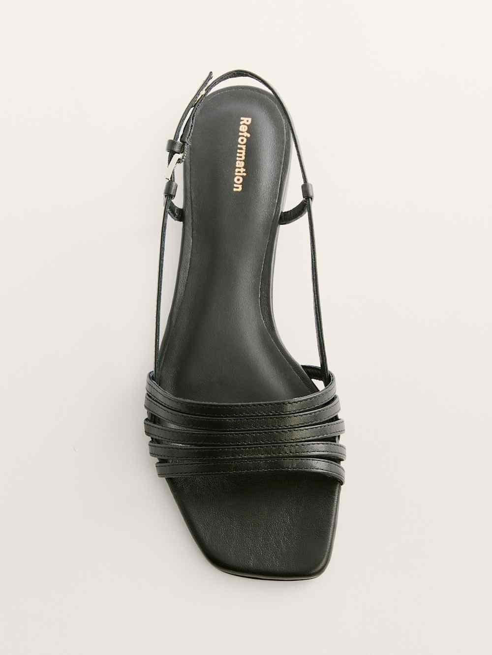 Millie Lattice Flat Sandal - Black Leather