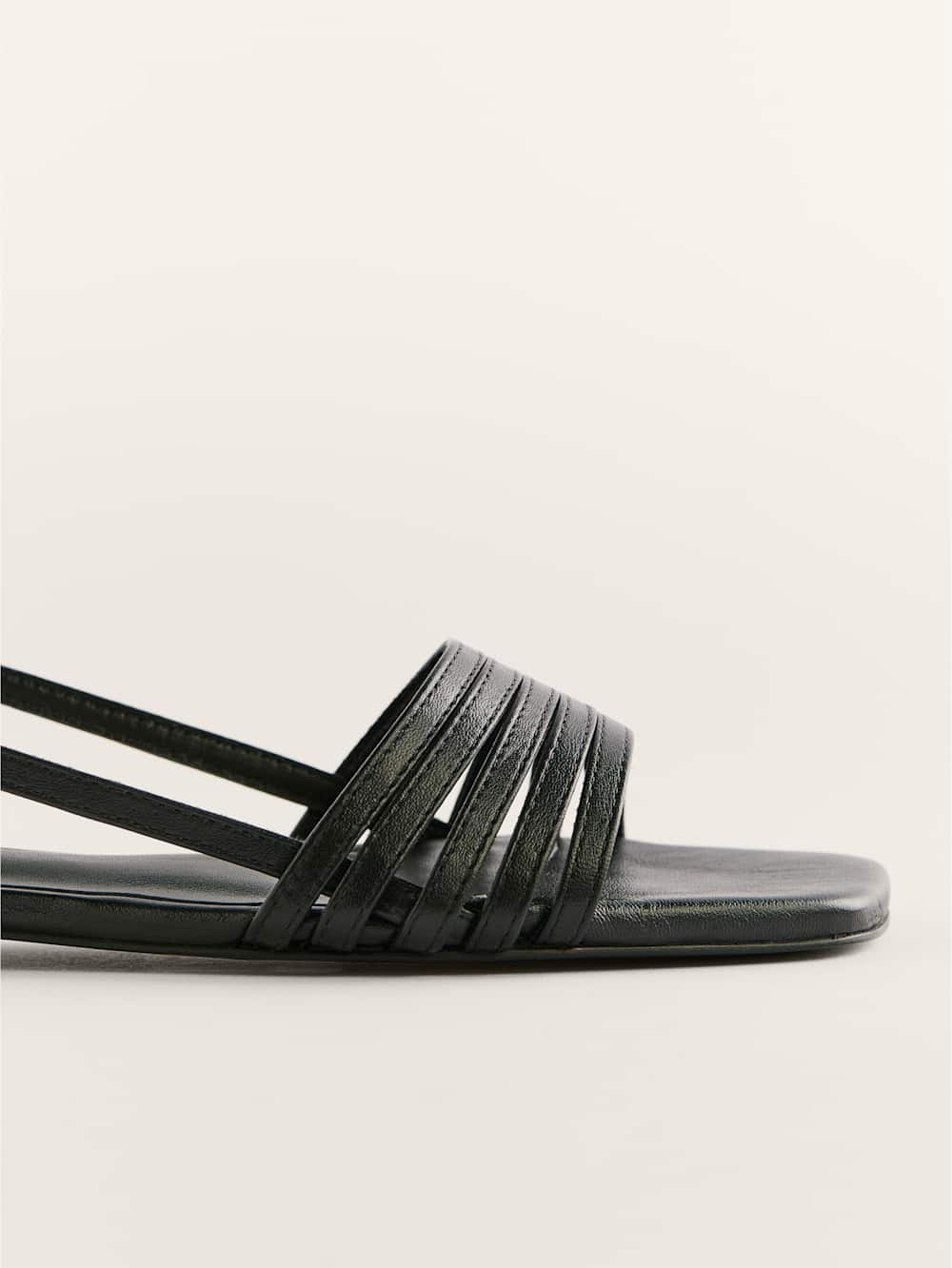 Millie Lattice Flat Sandal - Black Leather