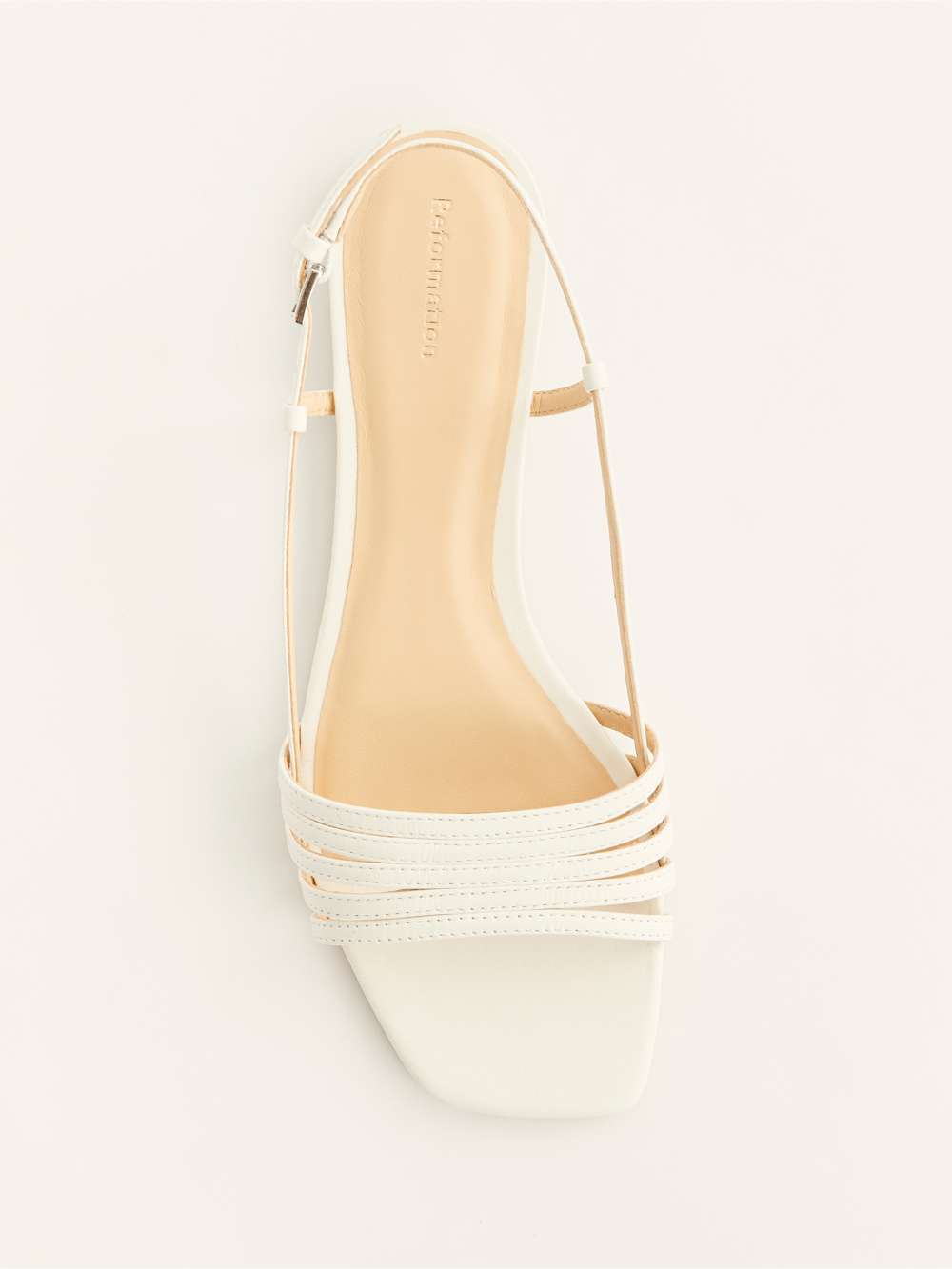 Millie Lattice Flat Sandal - White