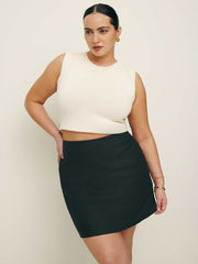 Veranda Linen Skirt Es - Black