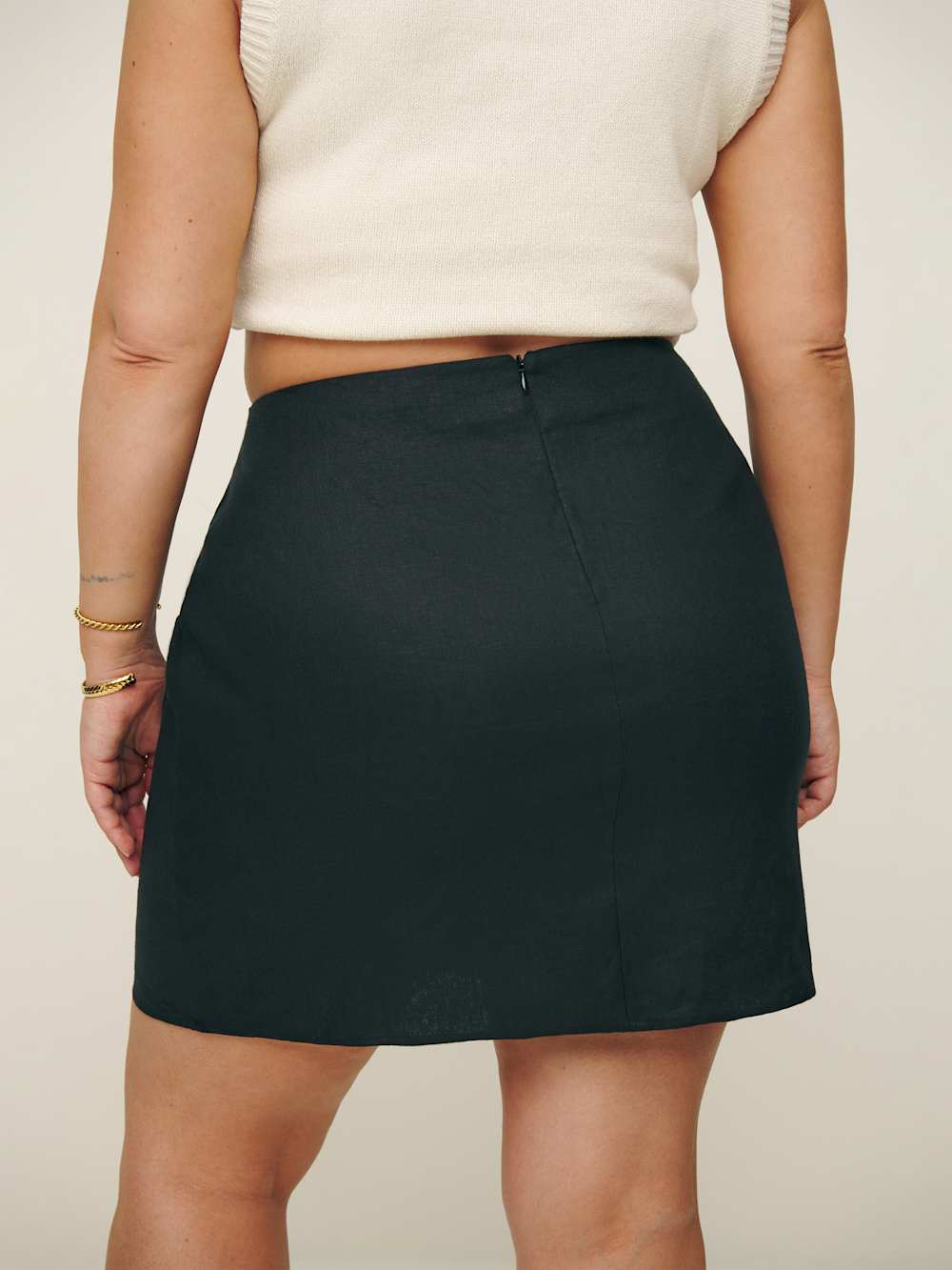 Veranda Linen Skirt Es - Black